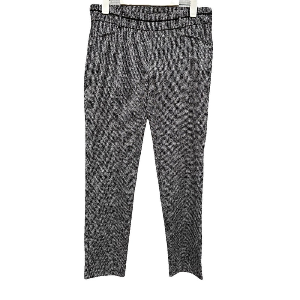 Zac & Rachel Pants Womens 10 Black & Gray Geometric Pull On Stretch Career Work